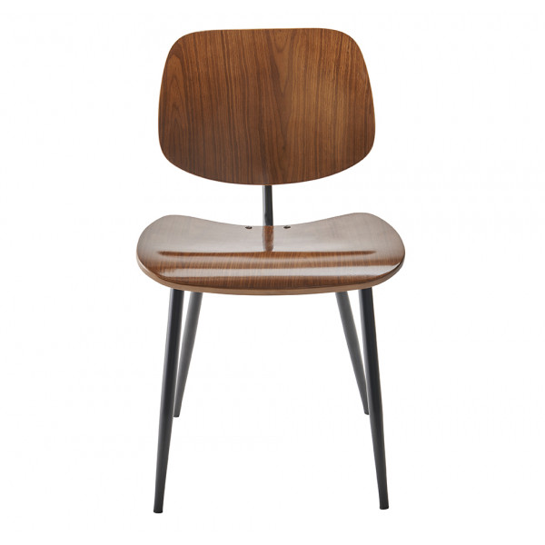 Lot de 2 chaises finition noyer piètement en métal OLYMPIA